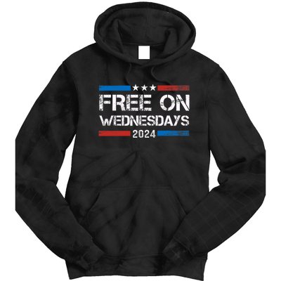 Biden Free On Wednesdays Us Flag Vintage Anti Trump Tie Dye Hoodie