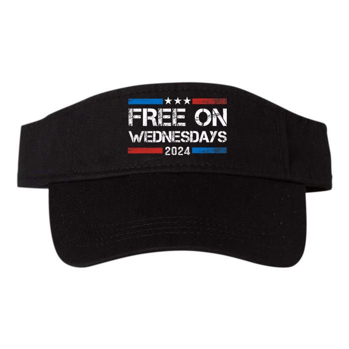 Biden Free On Wednesdays Us Flag Vintage Anti Trump Valucap Bio-Washed Visor