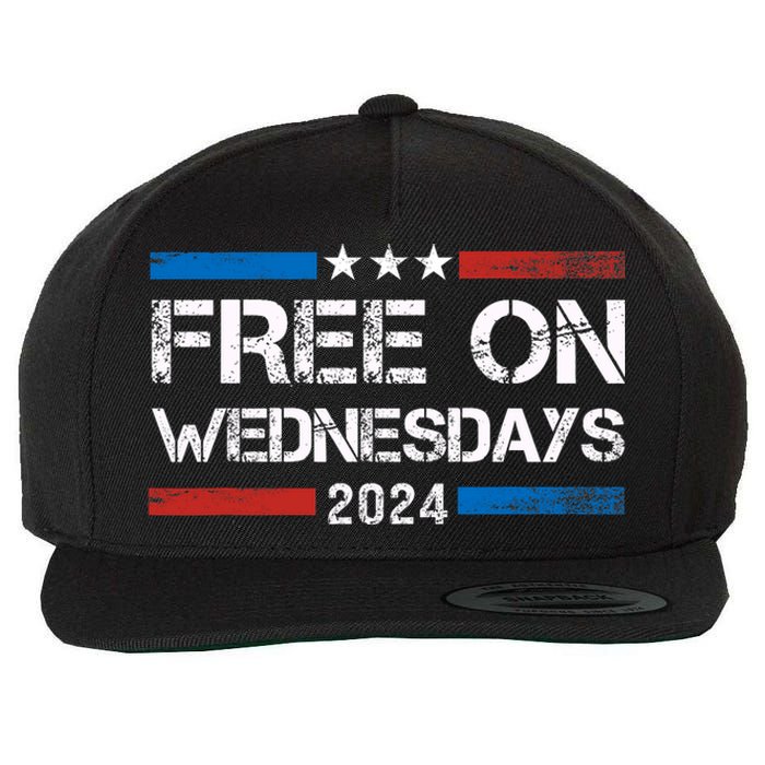 Biden Free On Wednesdays Us Flag Vintage Anti Trump Wool Snapback Cap