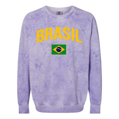 Brasil Flag Of Brazil Colorblast Crewneck Sweatshirt