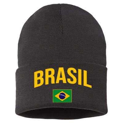 Brasil Flag Of Brazil Sustainable Knit Beanie