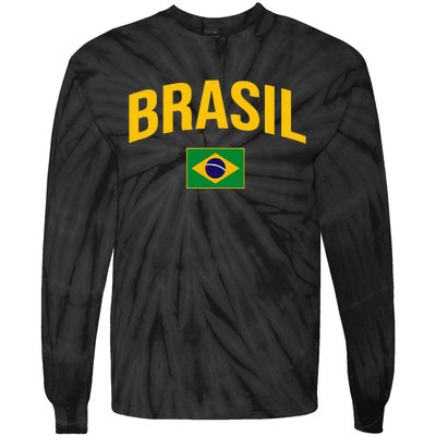 Brasil Flag Of Brazil Tie-Dye Long Sleeve Shirt