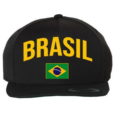 Brasil Flag Of Brazil Wool Snapback Cap