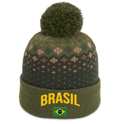 Brasil Flag Of Brazil The Baniff Cuffed Pom Beanie