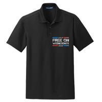 Biden Free On Wednesdays Us Flag Vintage Dry Zone Grid Polo