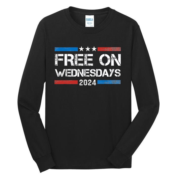 Biden Free On Wednesdays Us Flag Vintage Tall Long Sleeve T-Shirt