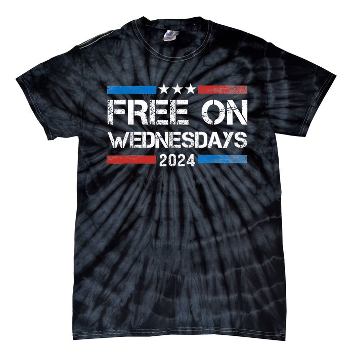 Biden Free On Wednesdays Us Flag Vintage Tie-Dye T-Shirt