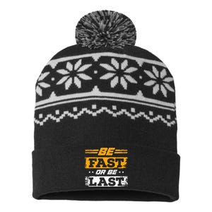 Be Fast Or Be Last Drag Racing Race Drifting Cars USA-Made Snowflake Beanie