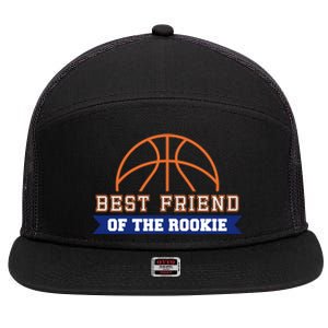 Best Friend Of Rookie 1st Birthday Basketball Theme Matching Cute Gift 7 Panel Mesh Trucker Snapback Hat