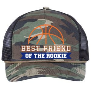 Best Friend Of Rookie 1st Birthday Basketball Theme Matching Cute Gift Retro Rope Trucker Hat Cap