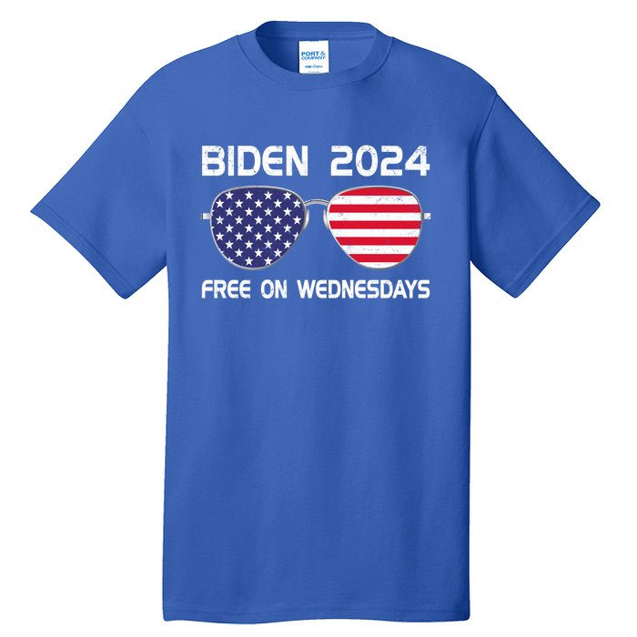 Biden Free On Wednesdays Anti Trump Us Flag Vintage Great Gift Tall T-Shirt