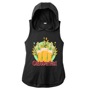 Boho Floral Oktoberfest Beers Ladies PosiCharge Tri-Blend Wicking Draft Hoodie Tank