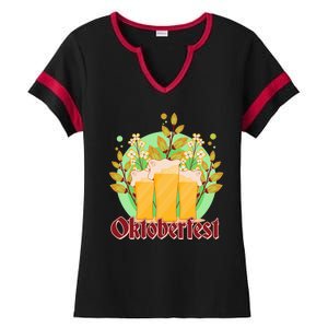 Boho Floral Oktoberfest Beers Ladies Halftime Notch Neck Tee