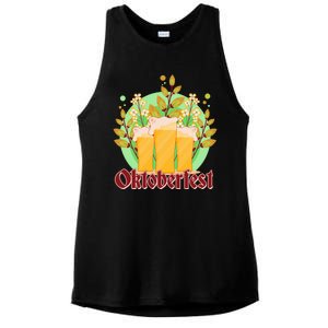 Boho Floral Oktoberfest Beers Ladies PosiCharge Tri-Blend Wicking Tank