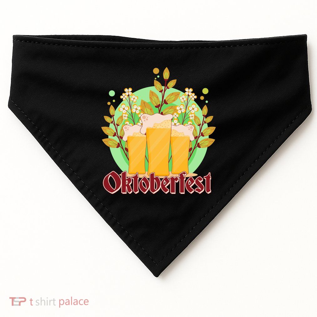 Boho Floral Oktoberfest Beers USA-Made Doggie Bandana