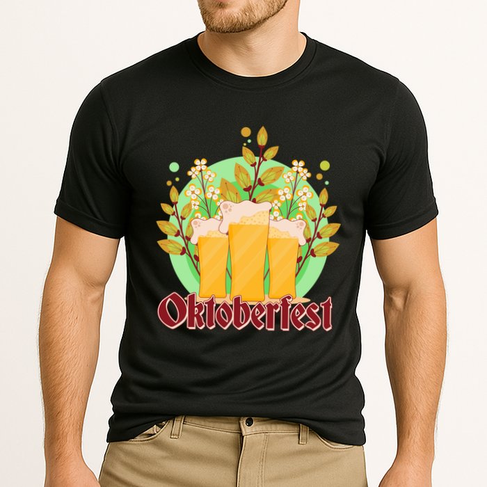 Boho Floral Oktoberfest Beers Cooling Performance Crew T-Shirt