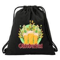 Boho Floral Oktoberfest Beers Drawstring Bag
