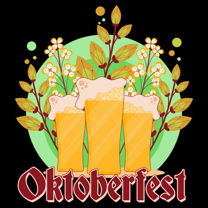 Boho Floral Oktoberfest Beers Drawstring Bag