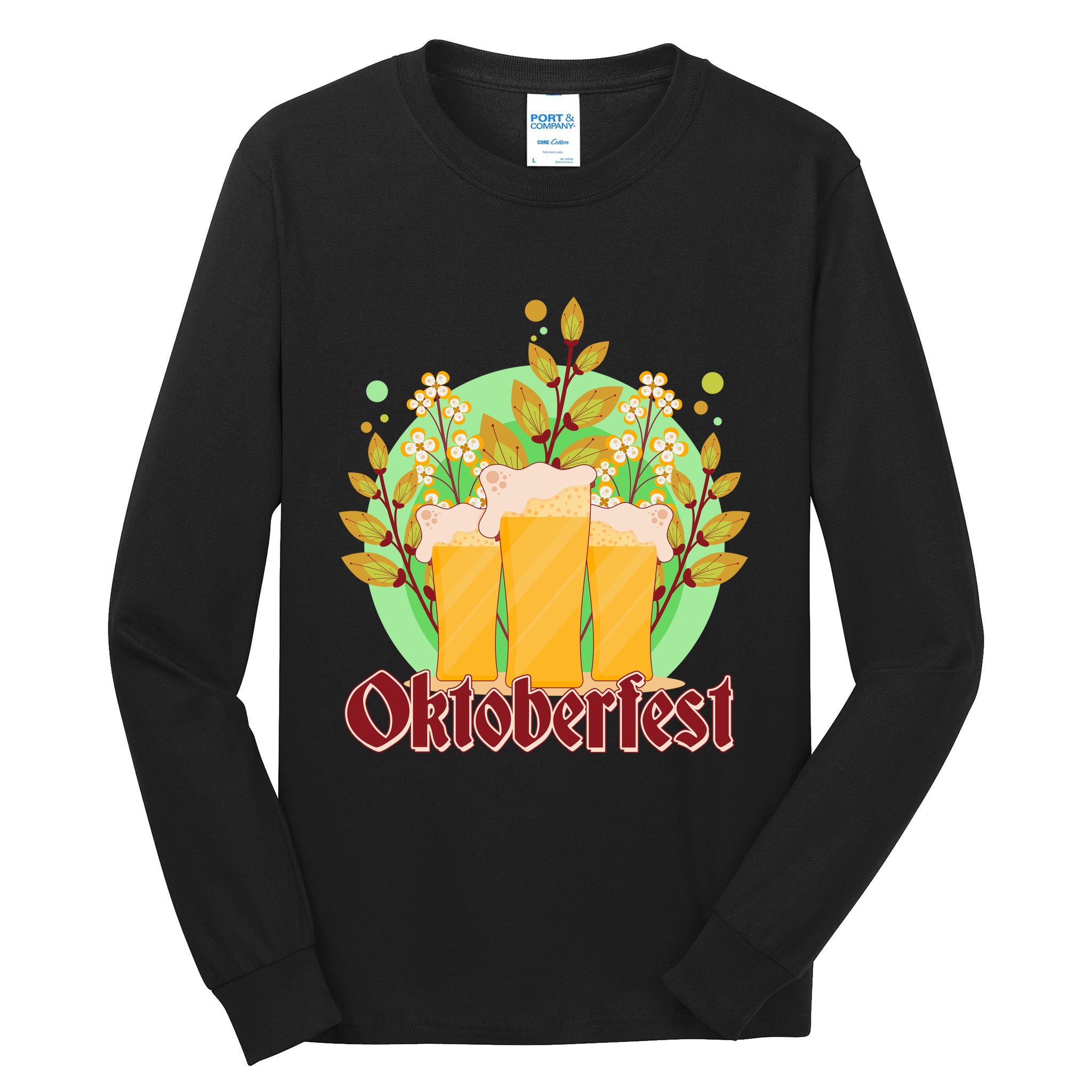 Boho Floral Oktoberfest Beers Tall Long Sleeve T-Shirt