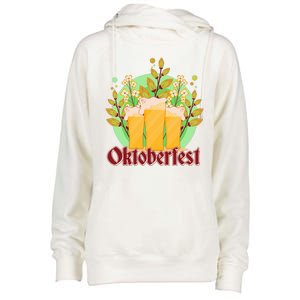 Boho Floral Oktoberfest Beers Womens Funnel Neck Pullover Hood