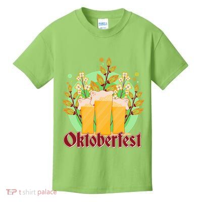 Boho Floral Oktoberfest Beers Kids T-Shirt