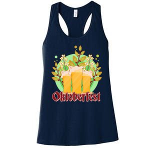 Boho Floral Oktoberfest Beers Women's Racerback Tank