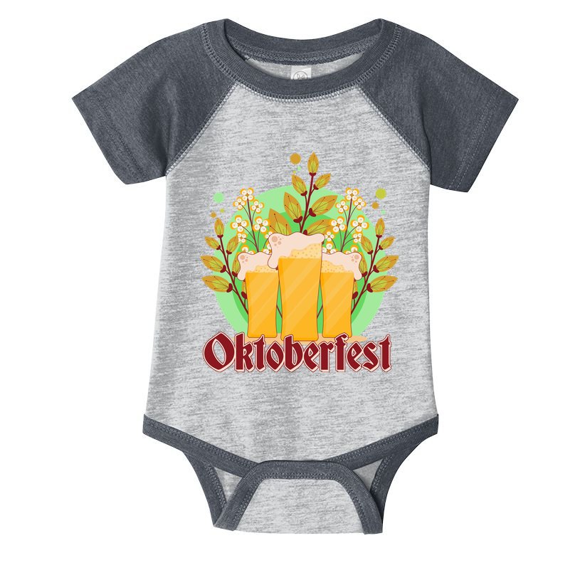 Boho Floral Oktoberfest Beers Infant Baby Jersey Bodysuit