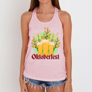 Boho Floral Oktoberfest Beers Women's Knotted Racerback Tank