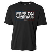 Biden Free On Wednesdays Us Flag Vintage 4th Of July Cooling Performance Crew T-Shirt