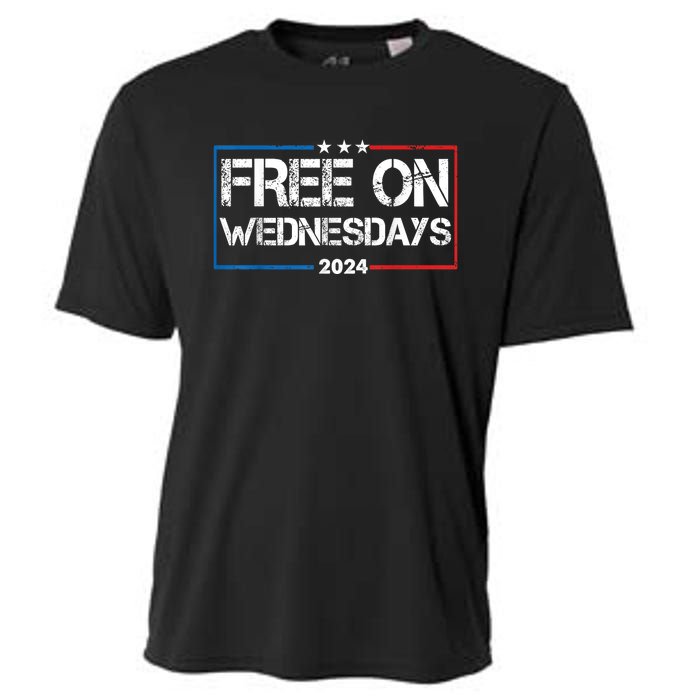 Biden Free On Wednesdays Us Flag Vintage 4th Of July Cooling Performance Crew T-Shirt