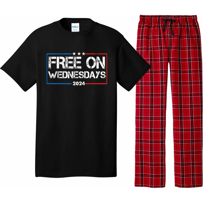 Biden Free On Wednesdays Us Flag Vintage 4th Of July Pajama Set