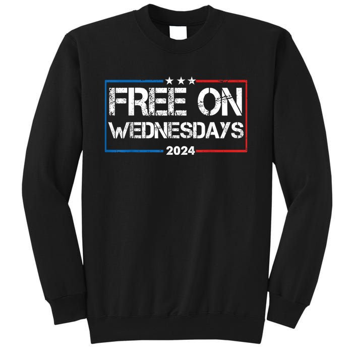 Biden Free On Wednesdays Us Flag Vintage 4th Of July Tall Sweatshirt