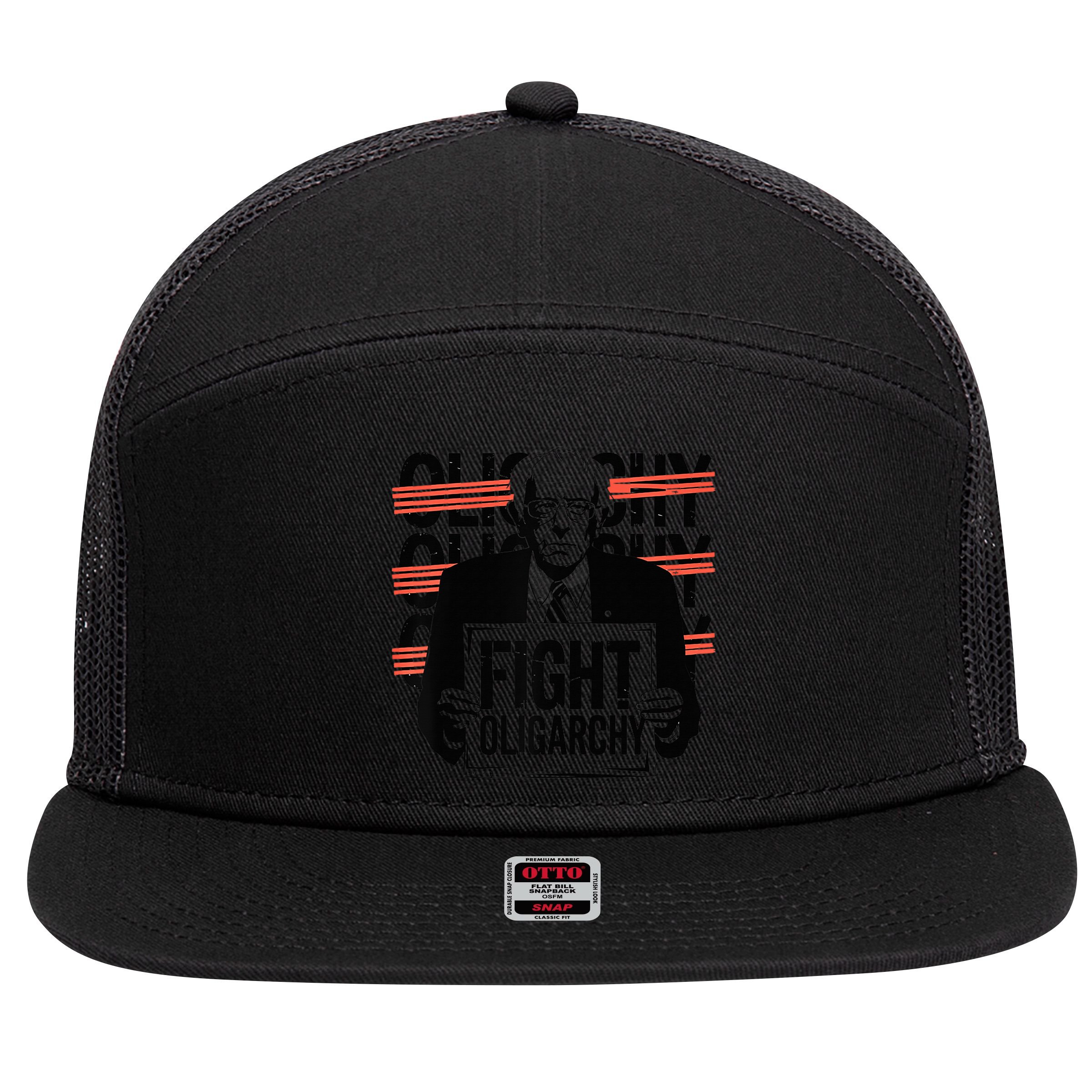 Bernie Fight Oligarchy Raglan Baseball 7 Panel Mesh Trucker Snapback Hat