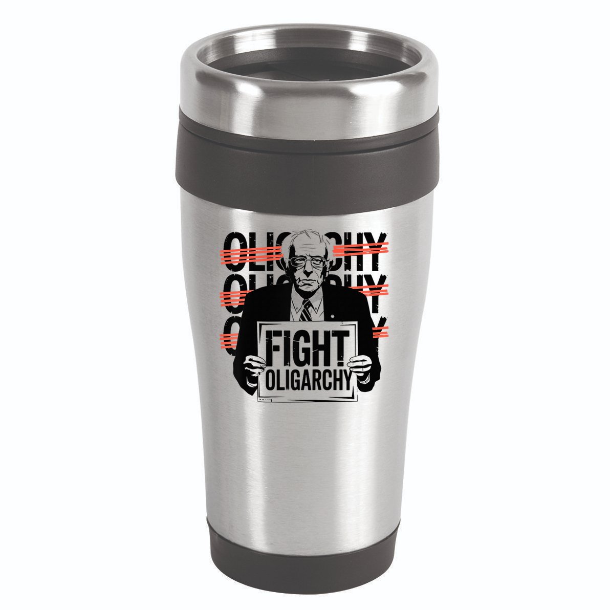Bernie Fight Oligarchy Raglan Baseball 16oz Travel Tumbler