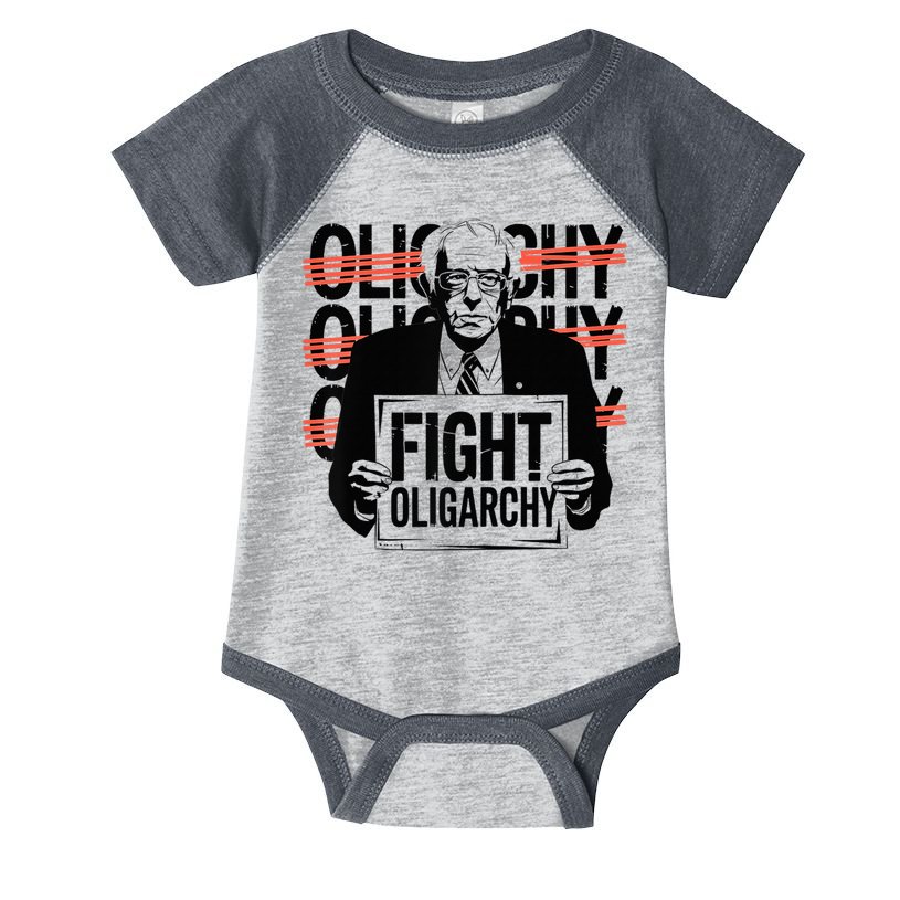 Bernie Fight Oligarchy Raglan Baseball Infant Baby Jersey Bodysuit