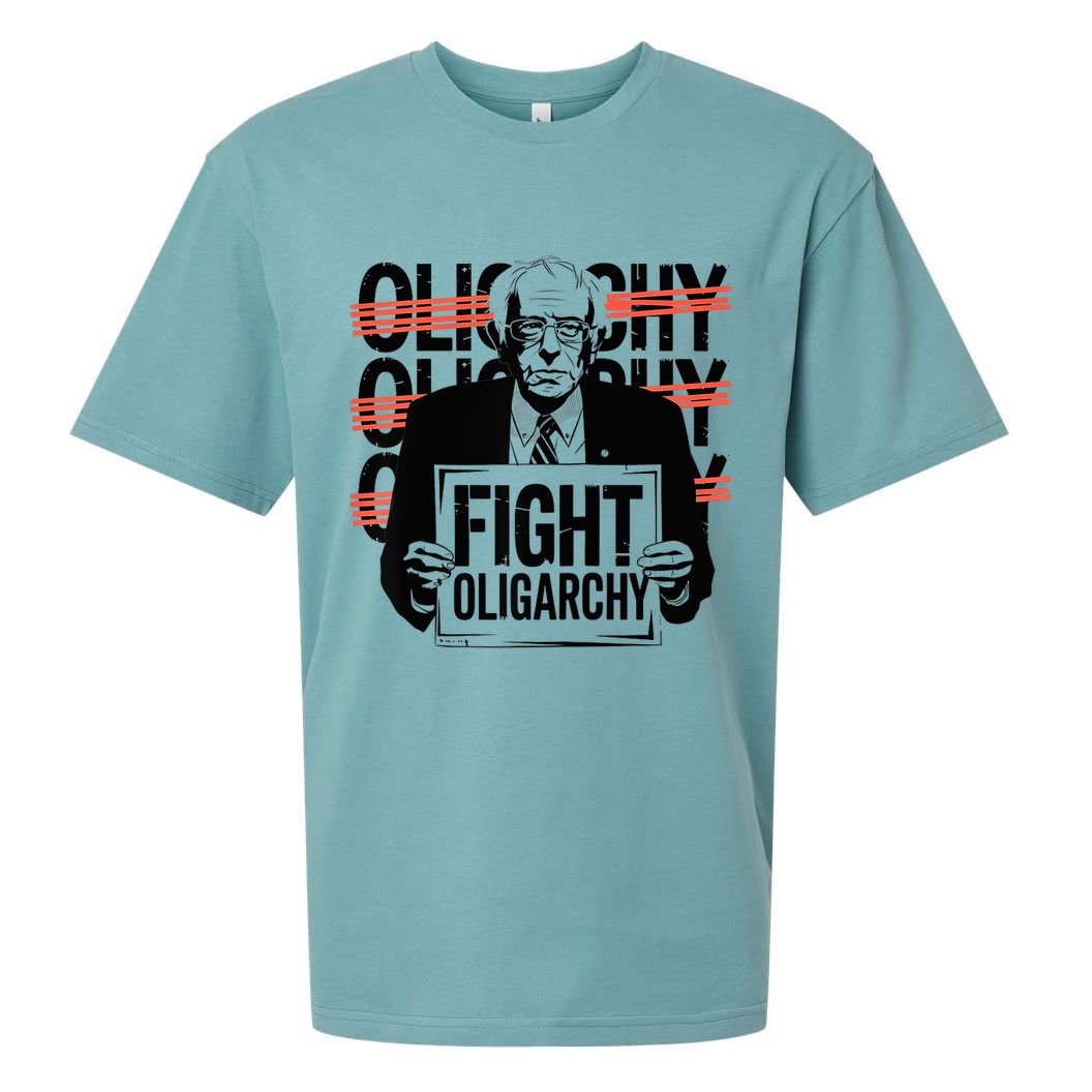 Bernie Fight Oligarchy Raglan Baseball Sueded Cloud Jersey T-Shirt