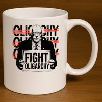 Bernie Fight Oligarchy Raglan Baseball 11oz C Handle Ceramic Mug