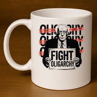 Bernie Fight Oligarchy Raglan Baseball 11oz C Handle Ceramic Mug