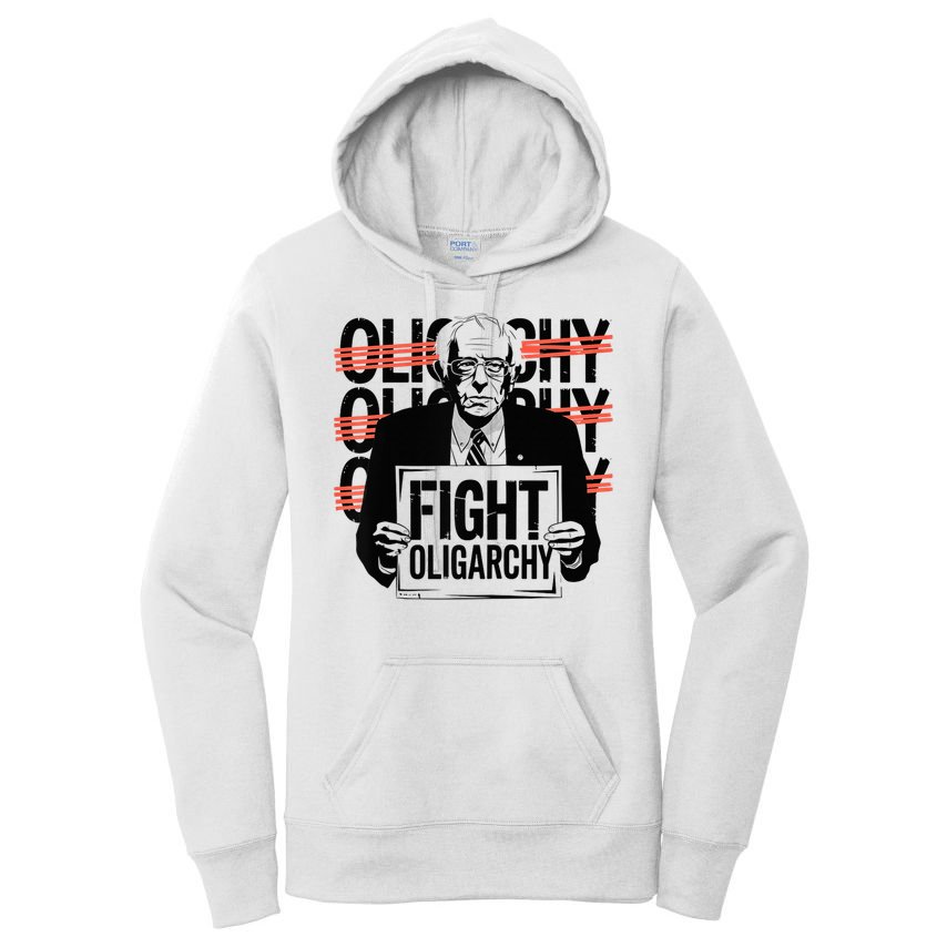 Bernie Fight Oligarchy Raglan Baseball Women's Pullover Hoodie
