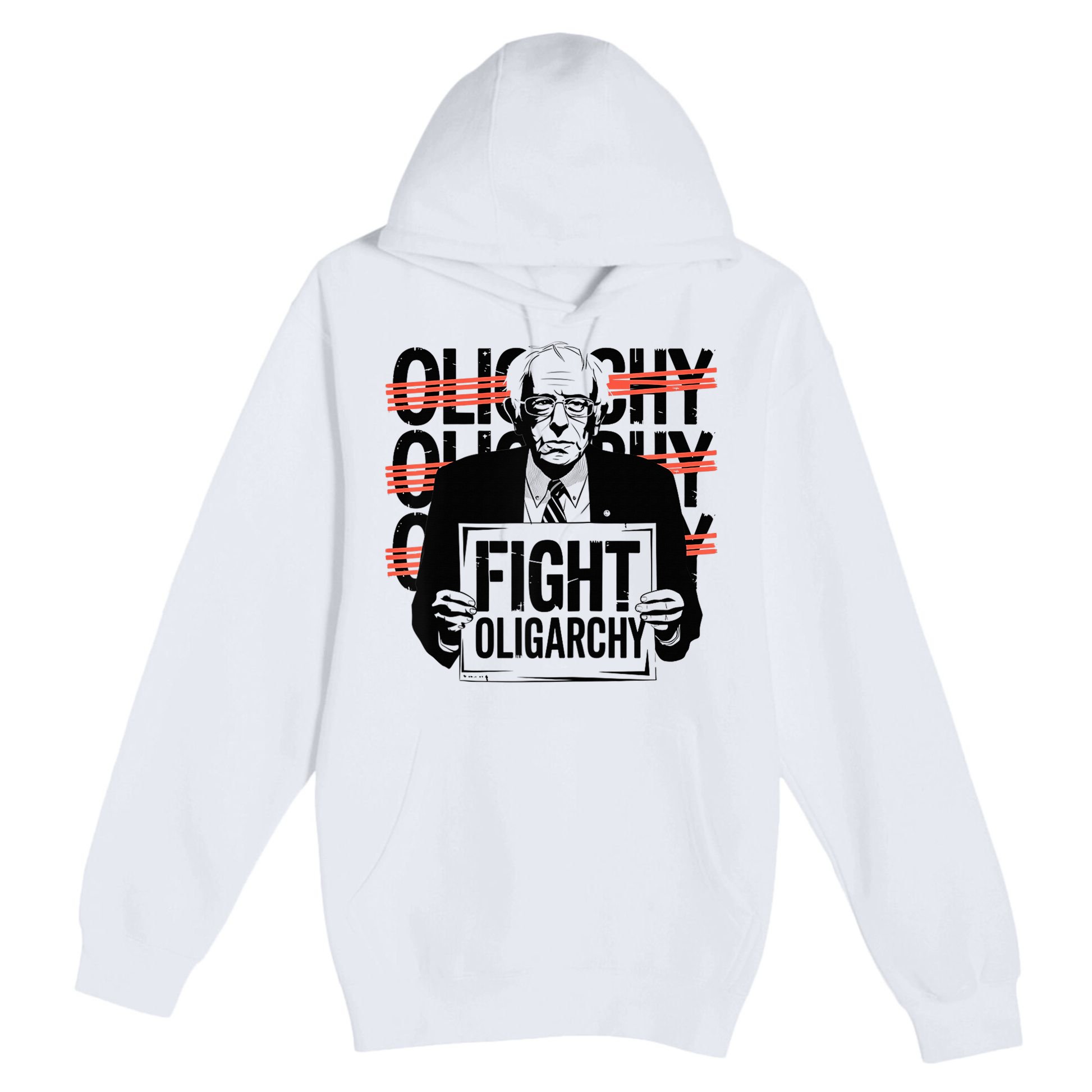 Bernie Fight Oligarchy Raglan Baseball Premium Pullover Hoodie