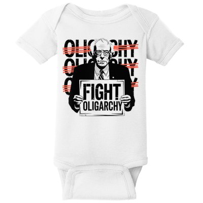 Bernie Fight Oligarchy Raglan Baseball Baby Bodysuit