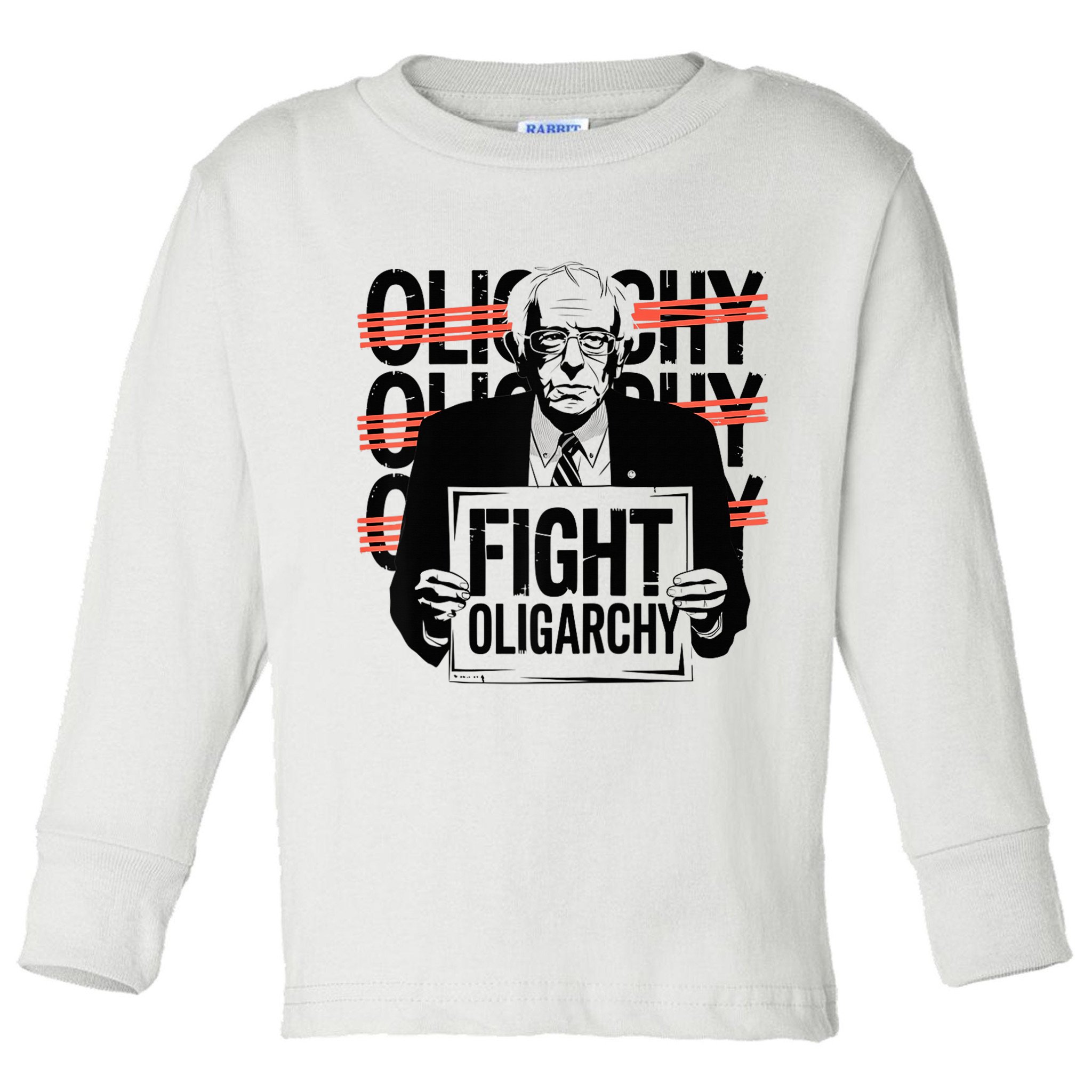 Bernie Fight Oligarchy Raglan Baseball Toddler Long Sleeve Shirt