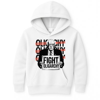 Bernie Fight Oligarchy Raglan Baseball Kids Hoodie