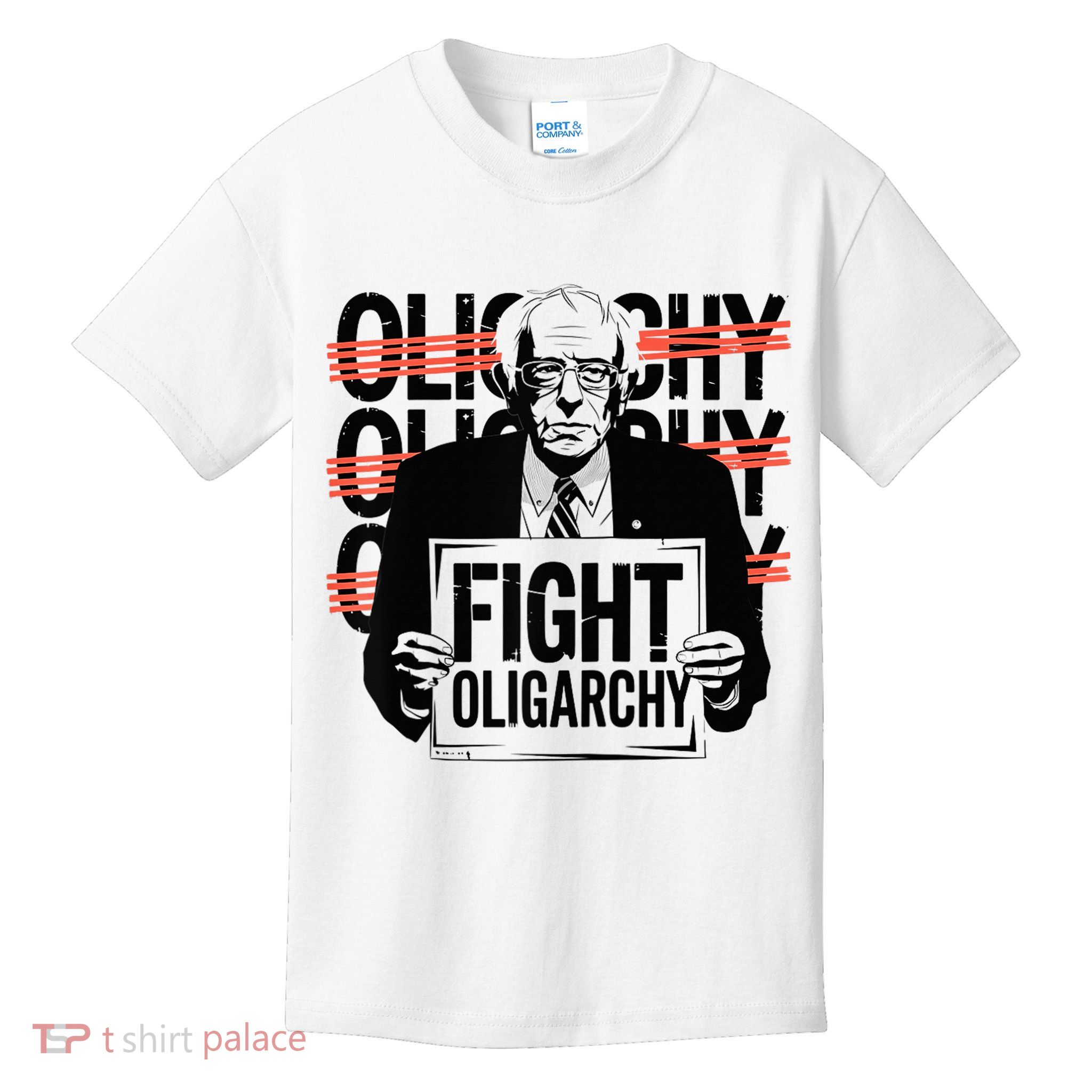 Bernie Fight Oligarchy Raglan Baseball Kids T-Shirt