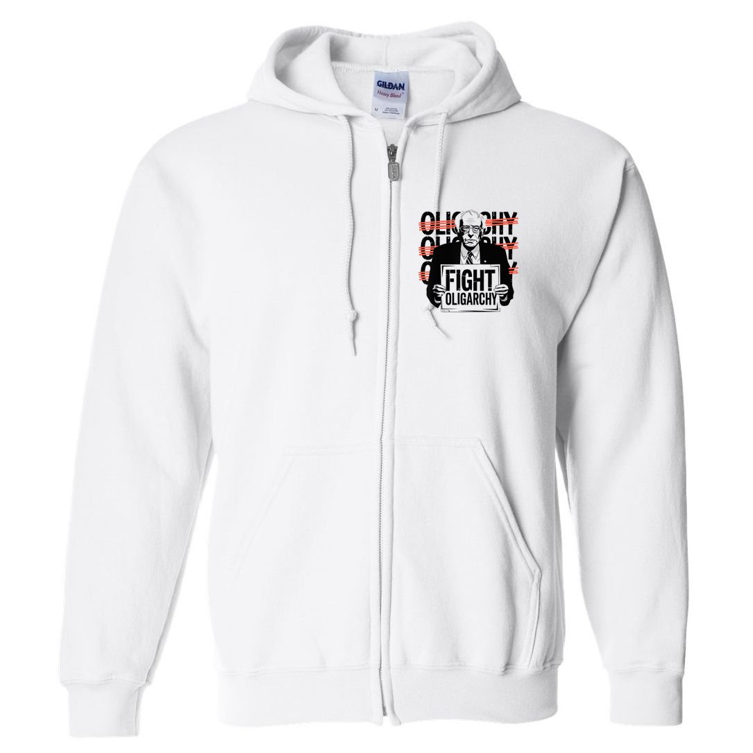 Bernie Fight Oligarchy Raglan Baseball Full Zip Hoodie