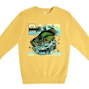 Bass Fishing On The Storm Premium Crewneck Sweatshirt