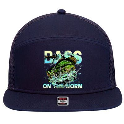 Bass Fishing On The Storm 7 Panel Mesh Trucker Snapback Hat