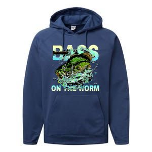 Bass Fishing On The Storm Performance Fleece Hoodie