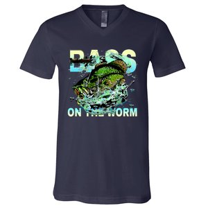 Bass Fishing On The Storm V-Neck T-Shirt