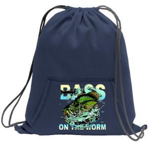 Bass Fishing On The Storm Sweatshirt Cinch Pack Bag